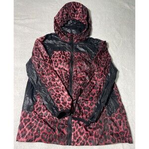 Cheetah Print Lightweight Pink & Black Raincoat Windbreaker Women’s